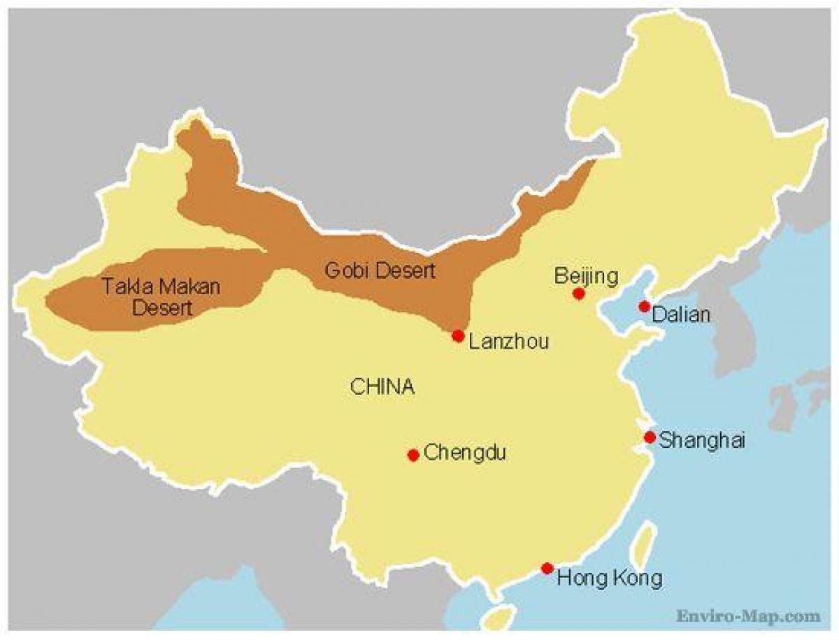 Kinijos žemėlapį gobio dykuma