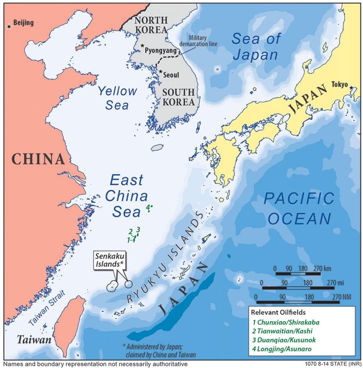 žemėlapis rytų Kinijos jūroje
