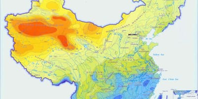 Kinija kritulių žemėlapis