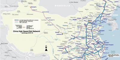 Greitųjų geležinkelių Kinijos žemėlapis