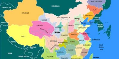 Kinijos žemėlapį su provincijose